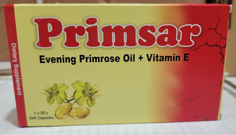 Primsar capsule (Evening primrose oil and vitamin-E)