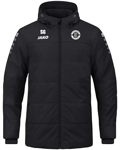 7103 - Coachjacke Team mit Kapuze Schwarz