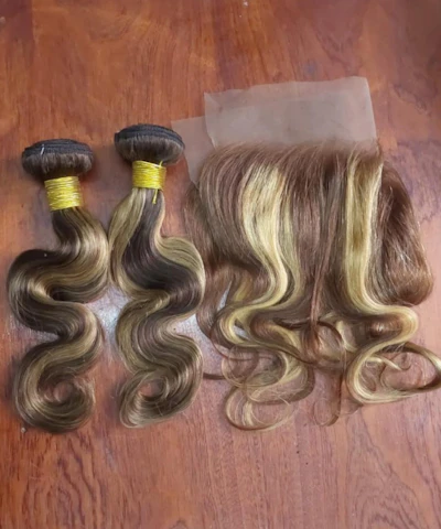 Body wave human hair bundles 