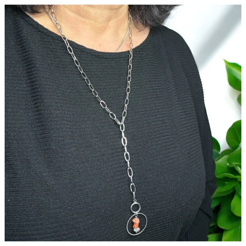 Y-Kette "Ylena" mit Karneol