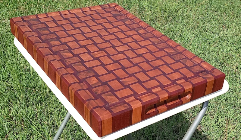Basket pattern end grain cutting board.