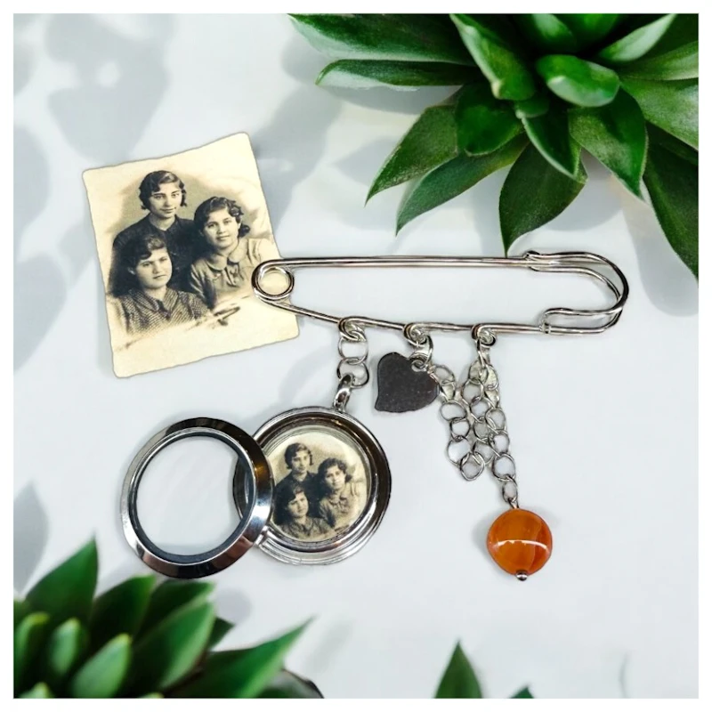 Memory-Anstecknadel "Karneol" 