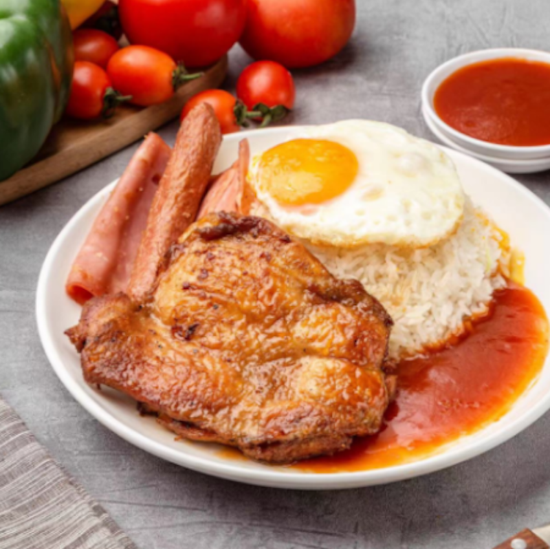 Saturn Chicken steak with tomato sauce and rice (fatsusan)