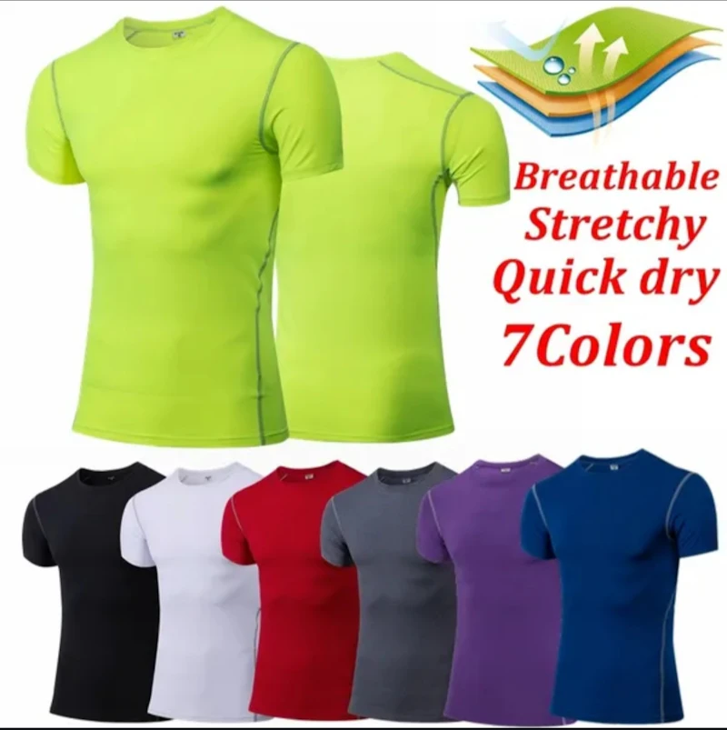 Men fitness compression t shirts