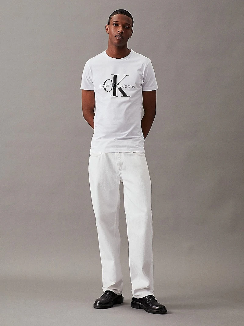 CALVIN KLEIN JEANS - T-SHIRT BLANC LOGO EMBLÉMATIQUE