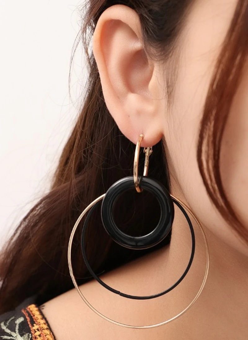 Golden Black Earrings