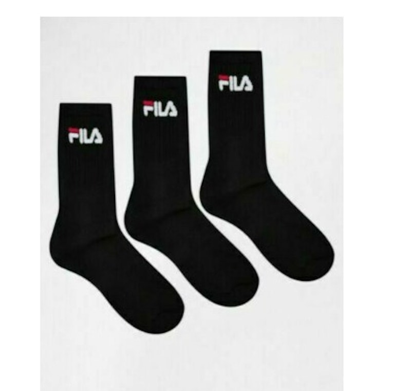 3 PAIRS PACK FILA Athletic Socks Black Men for Cushioned