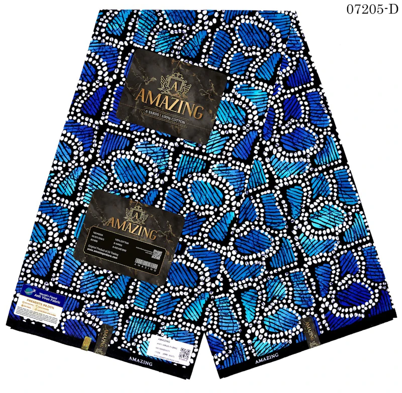 Sky blue and black style Ankara