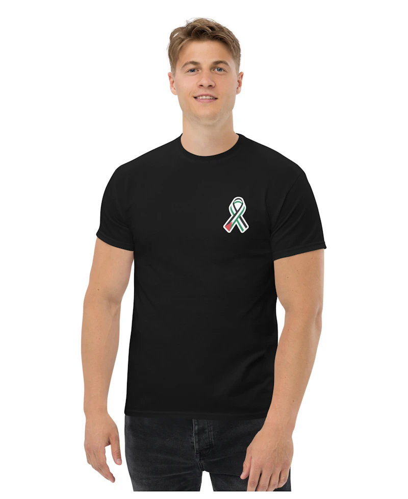 Palestinian flag ribbon black t shirt