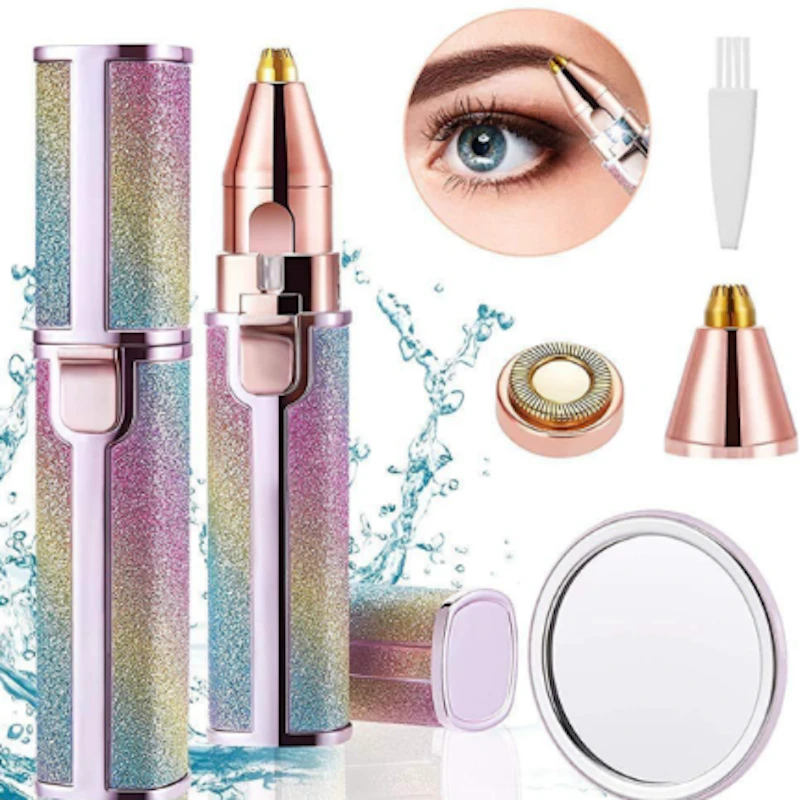 2 In 1 Electric Eyebrow Trimmer Makeup Painless Eye Brow Epilator 