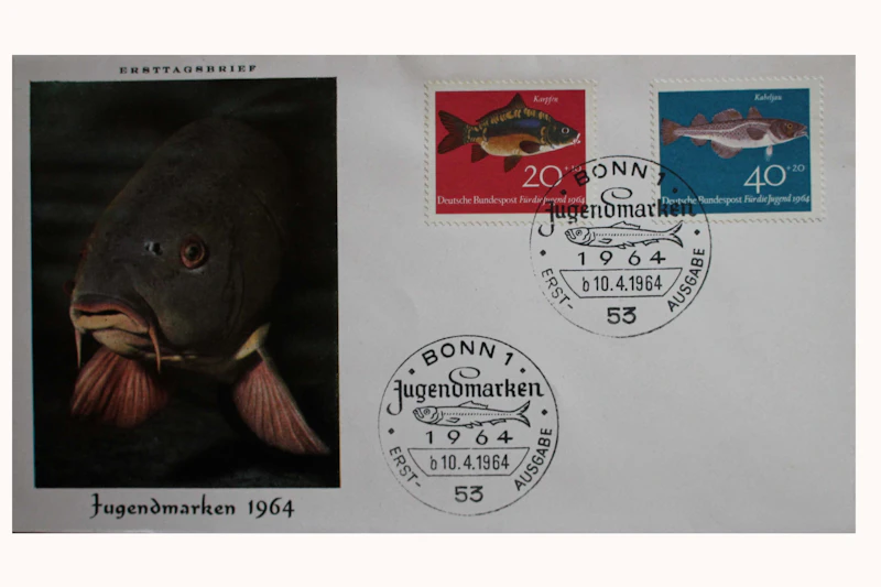 Robbert´s Briefmarken FDC Bund Jugend : Fische 1964, MiNr. 412-15
