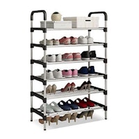 Stainless Shoe Rack + Steel Pipes (6 Layers)