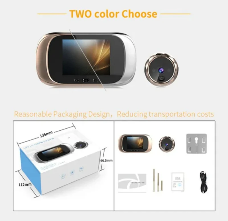 Peephole door bell viewer video intercom camera