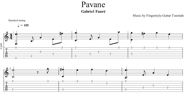 Pavane - Gabriel Fauré  | TABS & Sheet Music