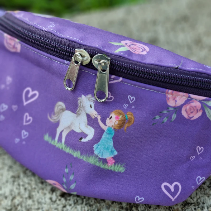 Bauchtasche, Crossbody Bag, Softshell Pferde lila