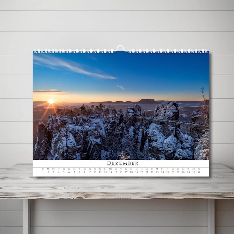 (VORBESTELLUNG) DIN A3 Wandkalender Sächsische Schweiz 2026