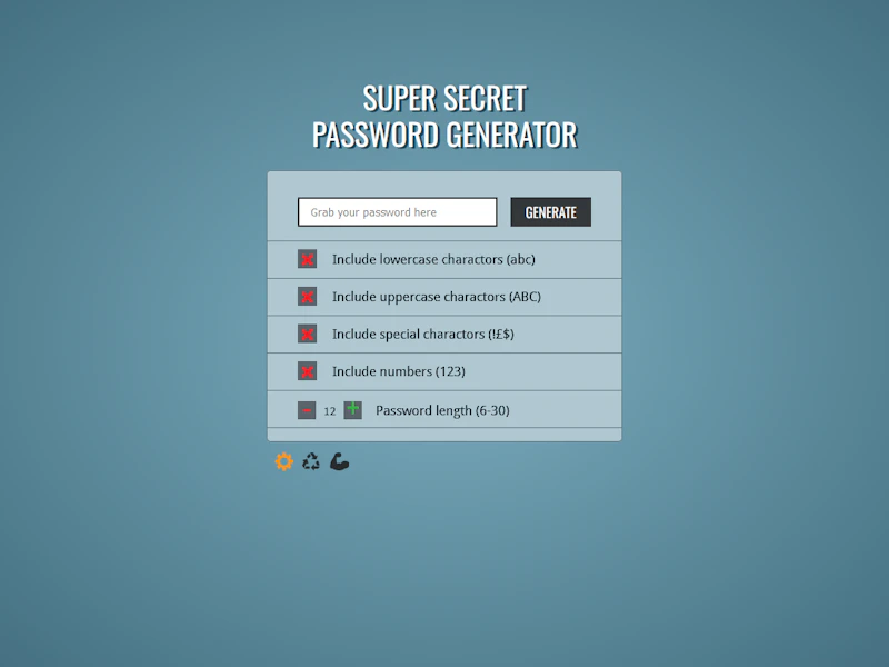 SUPER SECRET PASSWORD GENERATOR