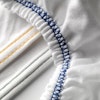 MALAGA 155 Single-Jersey Spannbetttuch weiß, farbig gesäumtes Feinrippband