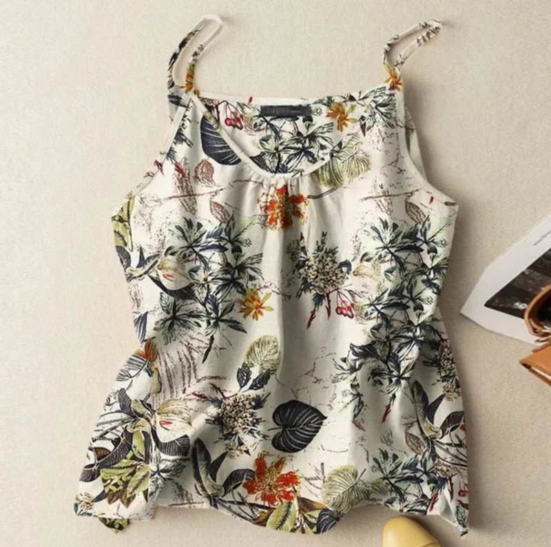 Sleeveless Women printed tops