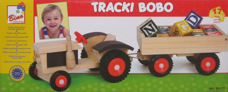 Holztraktor mit Anhänger