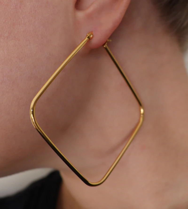 Square Hoops - Gold