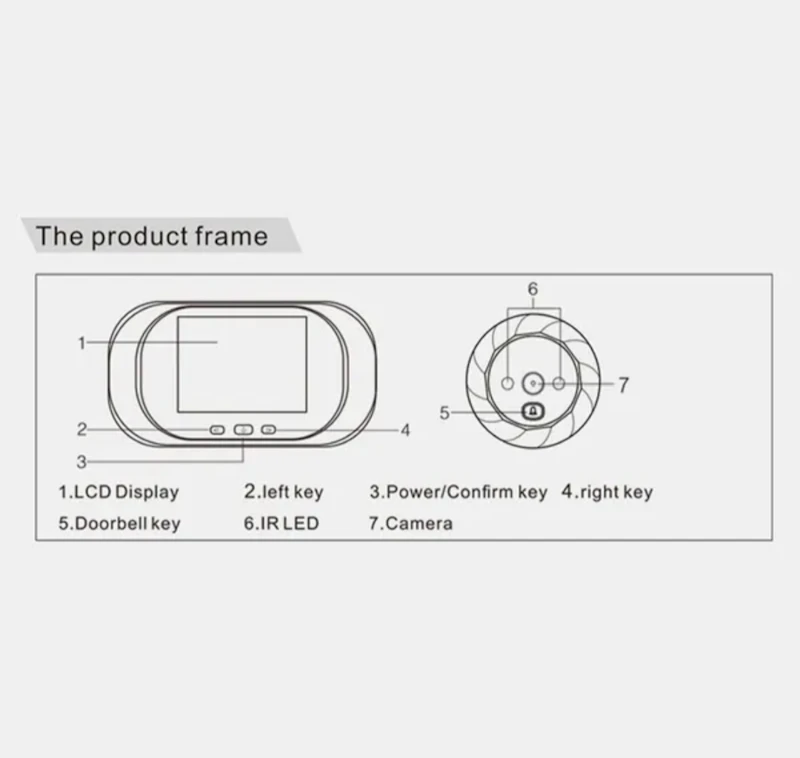 Peephole door bell viewer video intercom camera