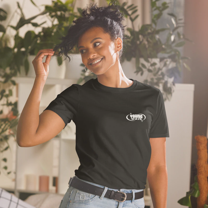 black T-shirt