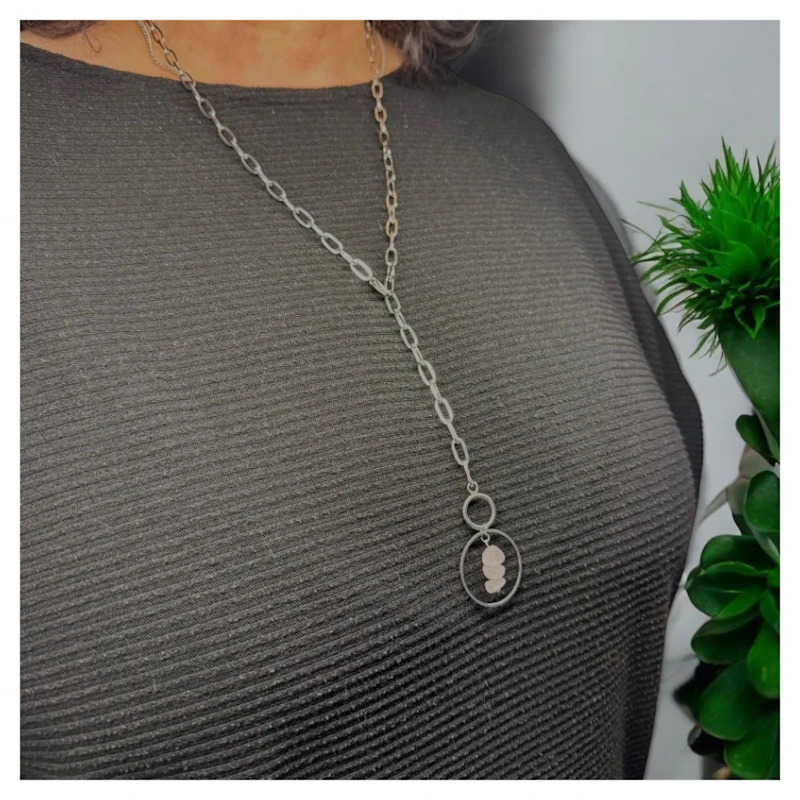 Y-Kette "Ylena" mit Rosenquarz