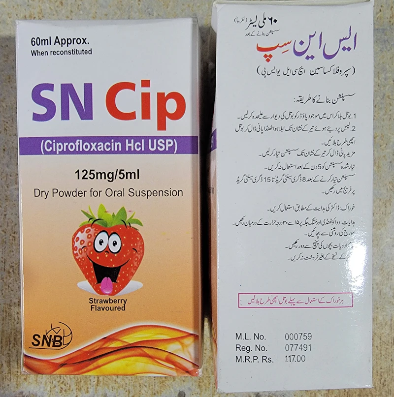 SN cip 125 syrup (Ciprofloxacin)