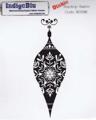 Indigo Blu Dinkie A7 Stempel "Teardrop Bauble"