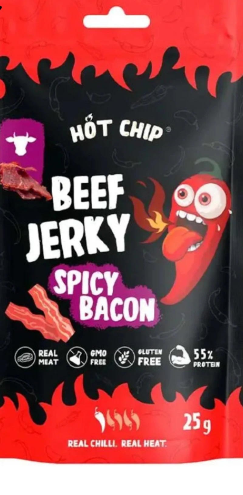 Hot Chip Beef Jerky Spicy Bacon