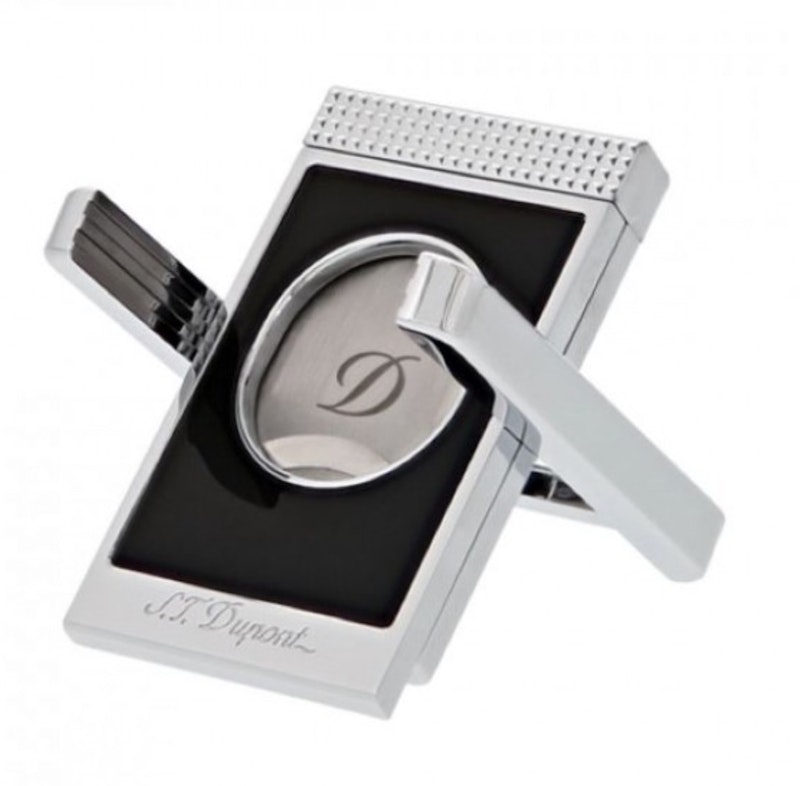 S.T. Dupont Black and Chrome Grid Cigar Cutter Stand