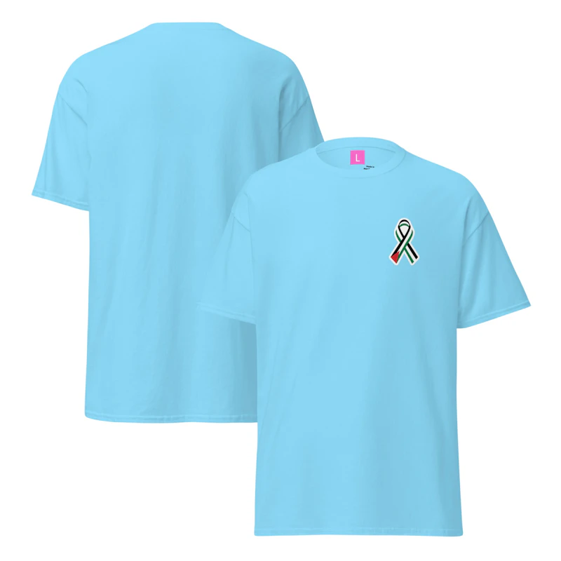 Palestinian flag ribbon black t shirt