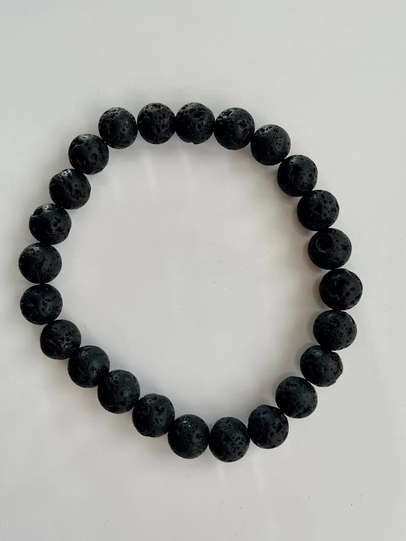 Lava Stein Armband in Schwarz