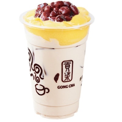 Red bean pudding milk tea (Gong Cha)