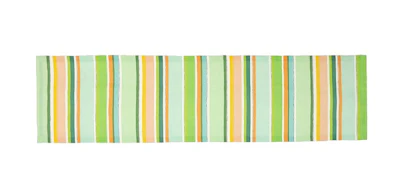 Table runner, printed in multicolor, striped, 35x130 cm., 100% cotton.