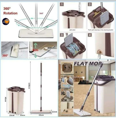 ☆ Flat Mop & Bucket 