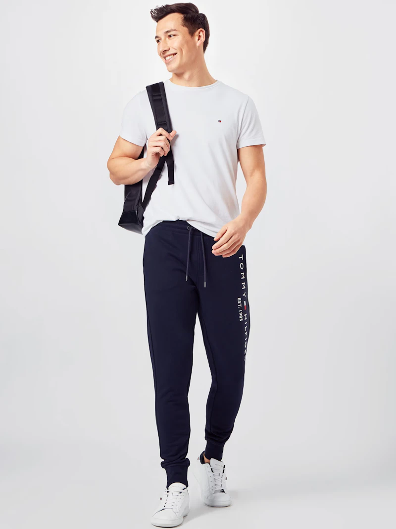 TOMMY HILFIGER - BAS DE JOGGING BLEU LOGO BRODÉ