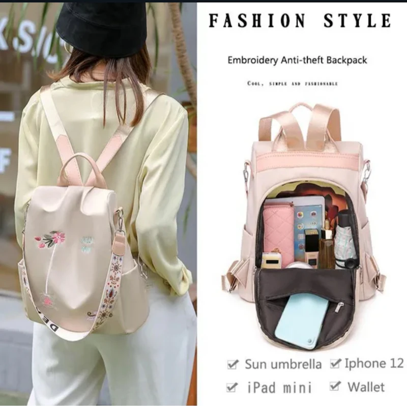 Leather shoulder backpack bag