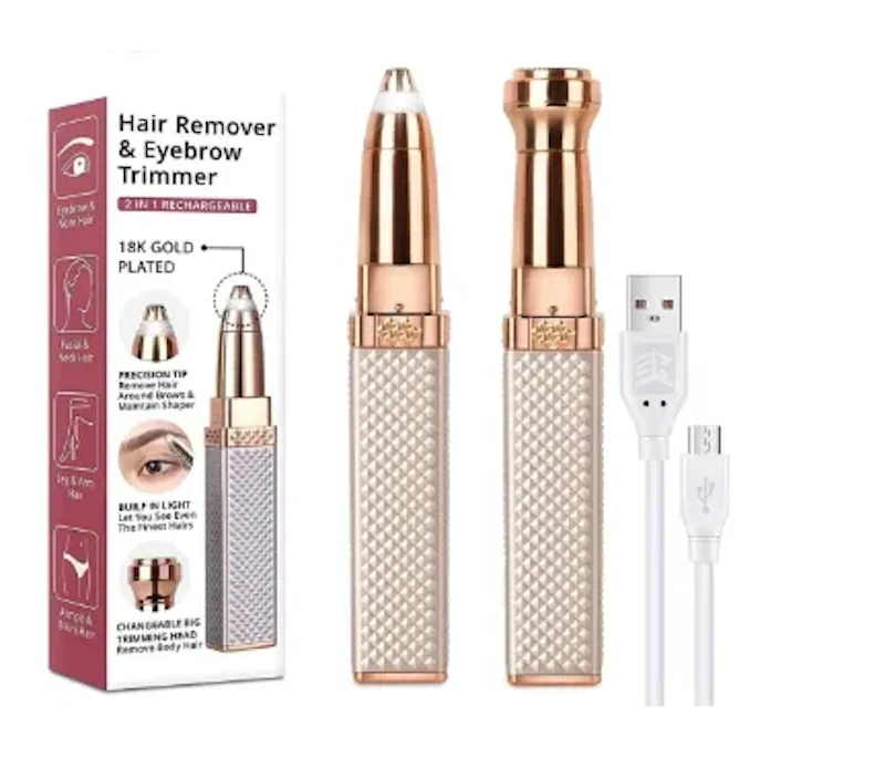 2 In 1 Rechargeable Hair Remover Electric Eyebrow Trimmer For Women