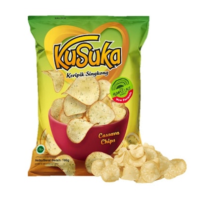 Kusuka keripik singkong rumput laut flavor (Indomarket)