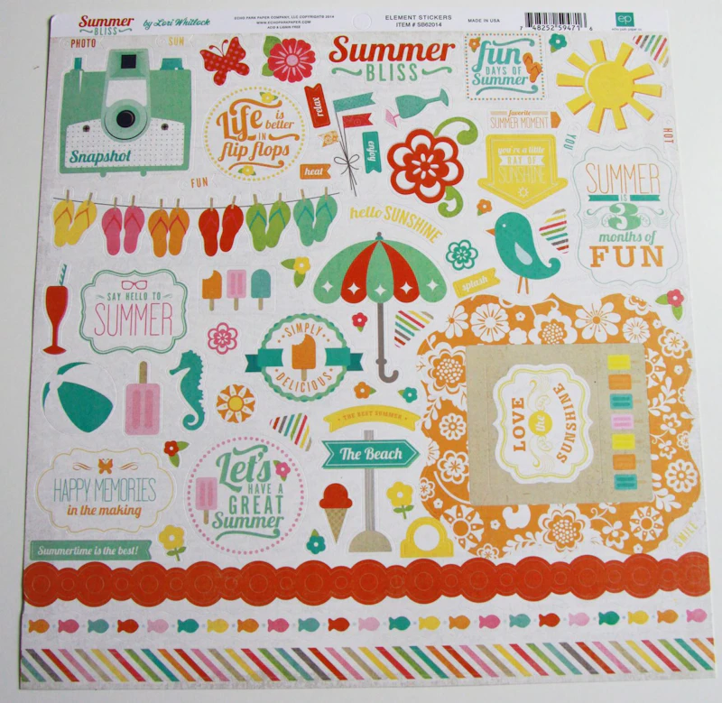 Echo Park Stickerbogen "Summer Bliss"