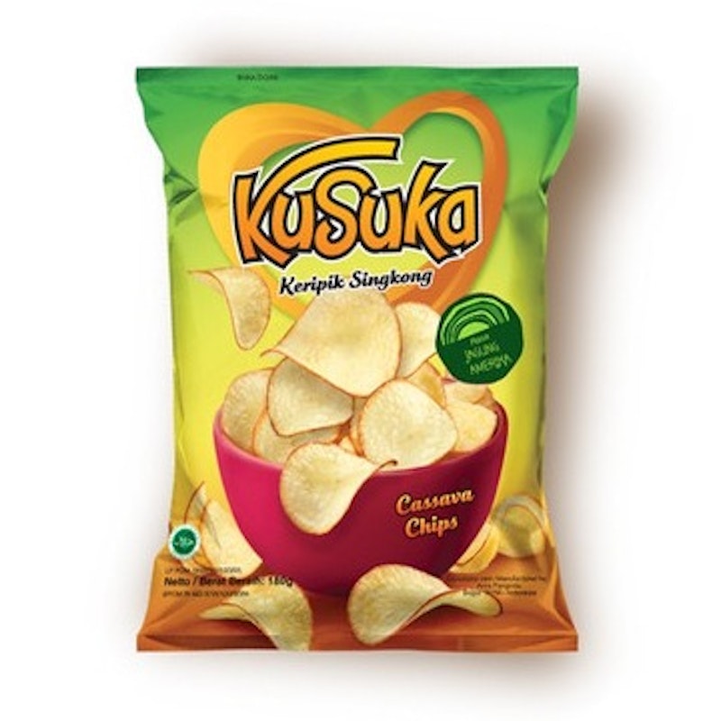 Kusuka keripik singkong jagung amerika sweet corn flavor (Indomarket)