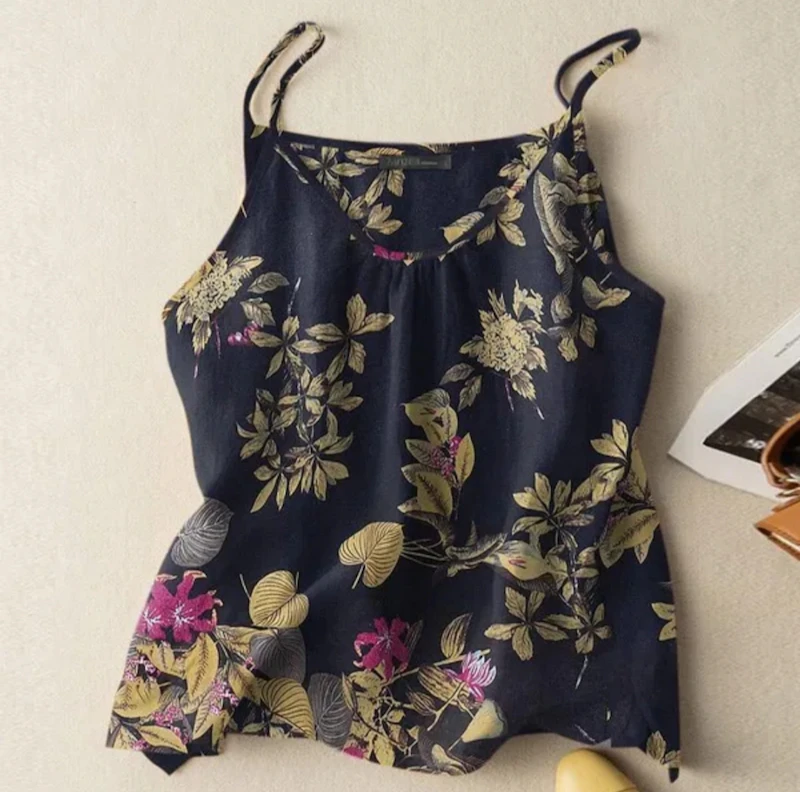 Sleeveless Women printed tops