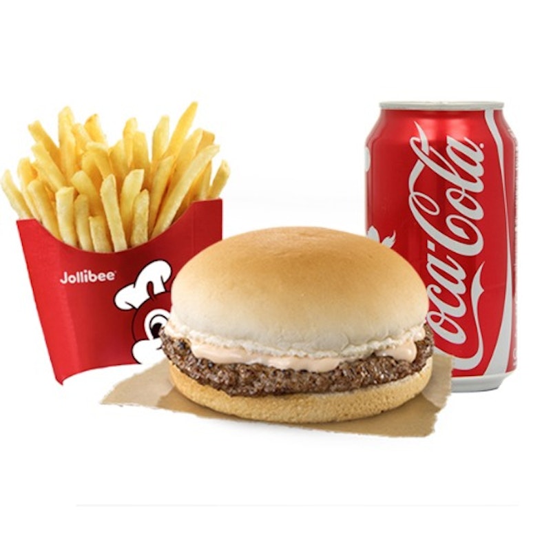 Cheese burger set with Fries and coke (Jollibee)