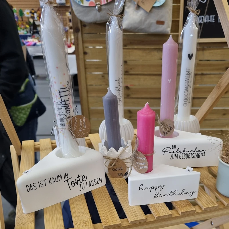 Tortenstück groß, 2 in1, lange Kerze