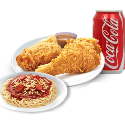 2chicken + spaghetti+coke (Jollibee)