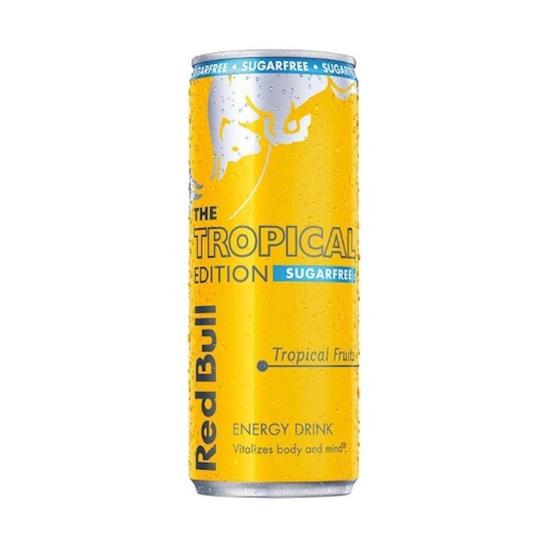 Red Bull Energy Drink Sugar Free Tropical Edition Can 250m