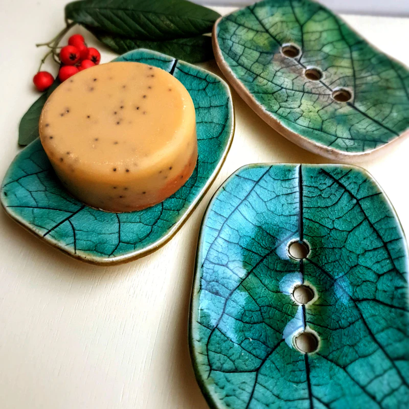 Avocado Leaf Ceramic Soap Holder
