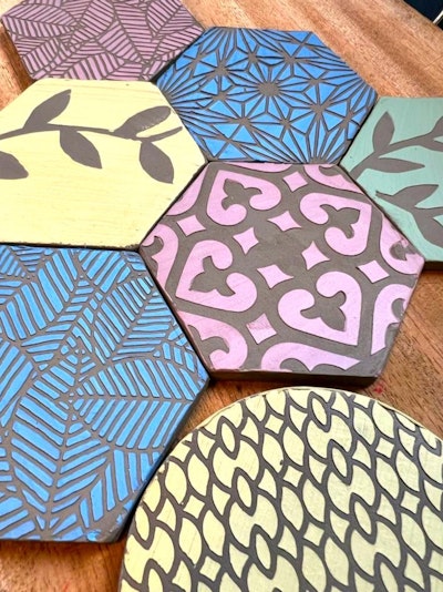  Tester Workshop - Patterned Ceramic Coaster/ Tiles/ Wall art